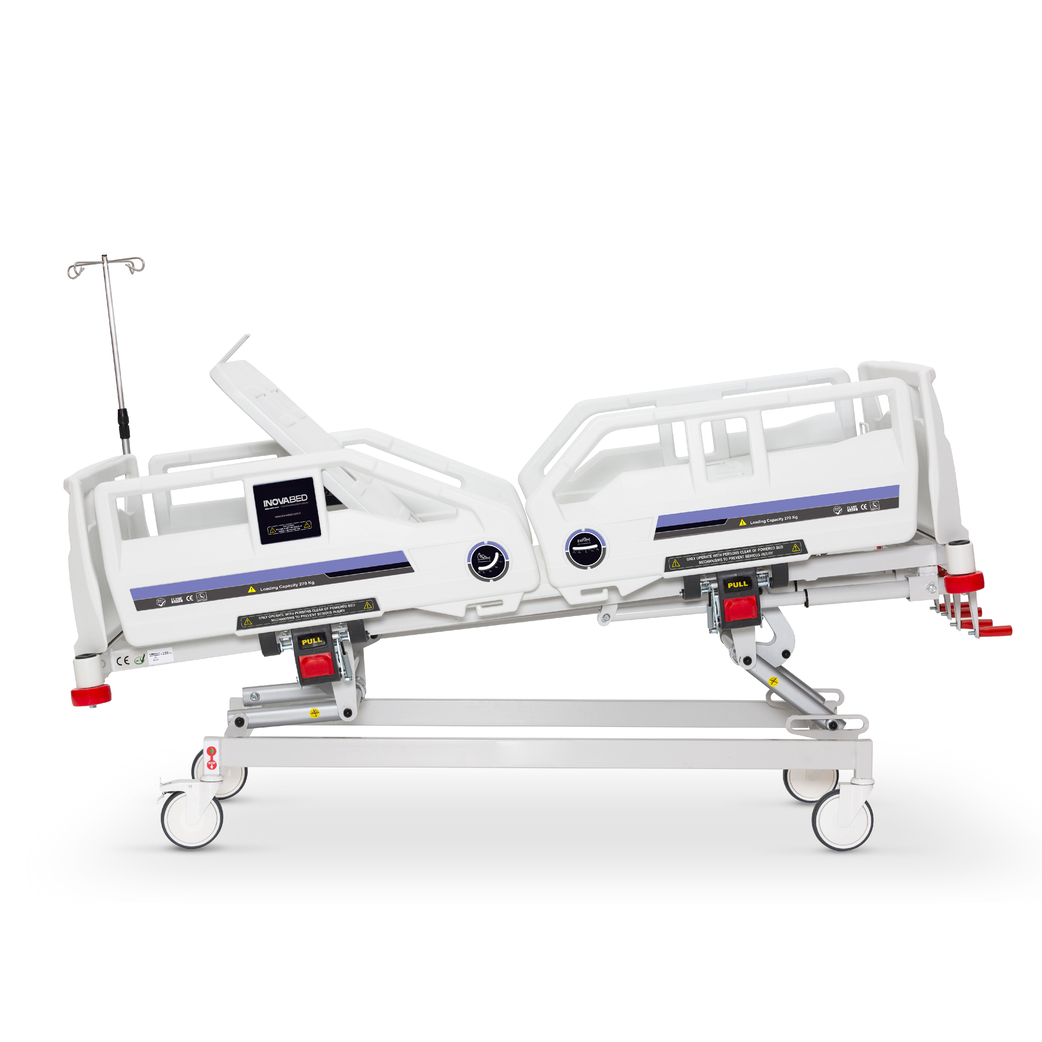 Manual Patient Bed with 4 Cranks, PP Siderails