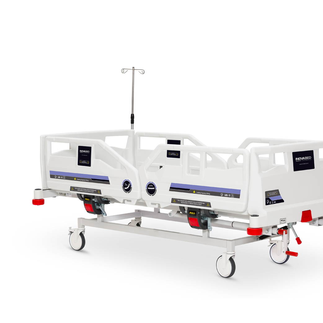 Manual Patient Bed with 2 Cranks, PP Siderails